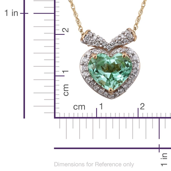 ILIANA 18K Y Gold Boyaca Colombian Emerald (Hrt 1.80 Ct), Diamond Necklace (Size 18) 2.000 Ct.