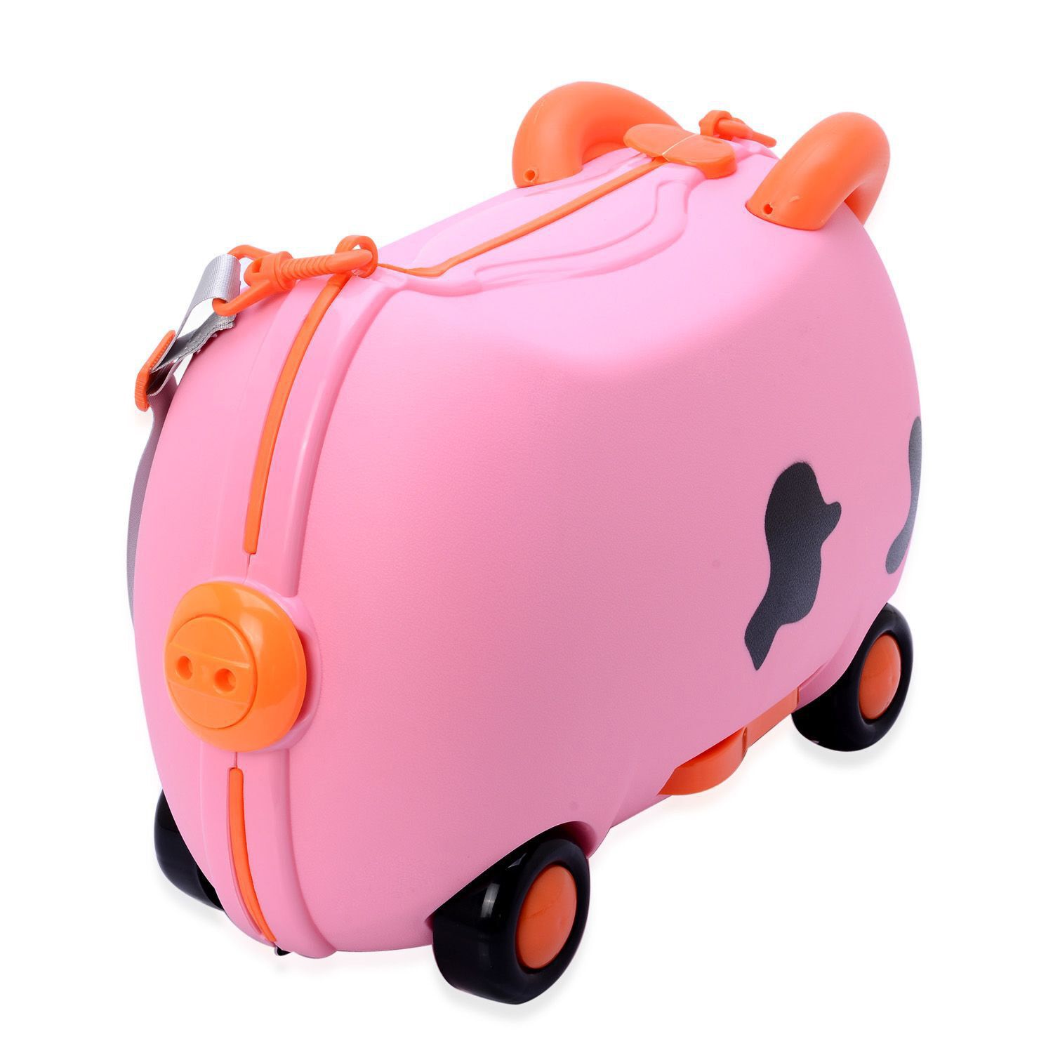Pink Colour Pig Shape Suitcase with Adjustable and Removable Shoulder Strap (Size 40x24x14 Cm)