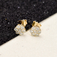 14K Yellow Gold Natural Yellow Diamond (SI/I1) Stud Earrings (with Push Back) 1.01 Ct.
