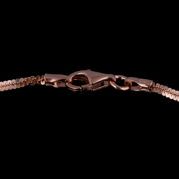 Italian Made - Rose Gold Overlay Sterling Silver Alternate Margarita Bracelet (Size 7.5) with Lobster Clasp