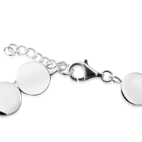 One Time Deal- High Polished Sterling Silver Round Coin Necklace (Size 20), Silver wt 48.43 Gms.