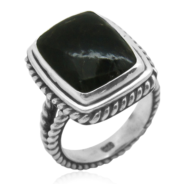 Royal Bali Collection Siberian Seraphinite (Cush) Solitaire Ring in Sterling Silver 7.701 Ct.