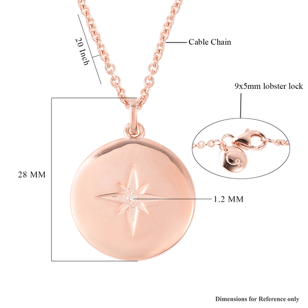 RACHEL GALLEY Diamond Star Pendant with 20 Inch Chain in Rose Gold Overlay Sterling Silver