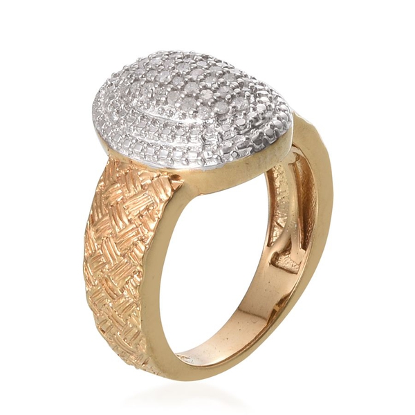 Diamond (Rnd) Ring in 14K Gold Overlay Sterling Silver 0.250 Ct.