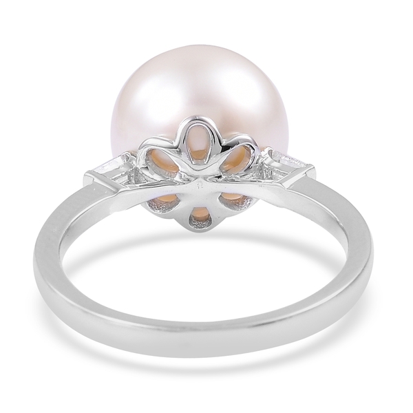 Collectors Edition- ILIANA 18K White Gold Very Rare AAAA South Sea White Pearl (Rnd 10-11mm), Diamond (SI/G-H) Ring