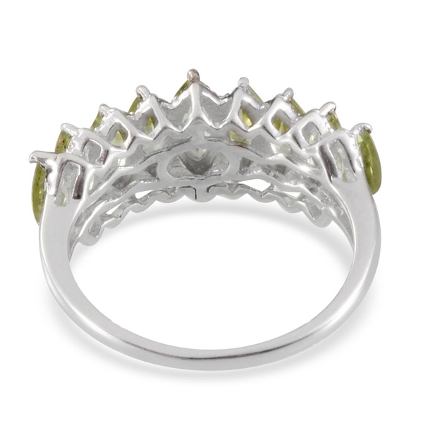 Hebei Peridot (Mrq) Ring in Platinum Overlay Sterling Silver 2.400 Ct.