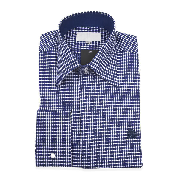 William Hunt Saville Row Forward Point Collar Blue and White Shirt ...