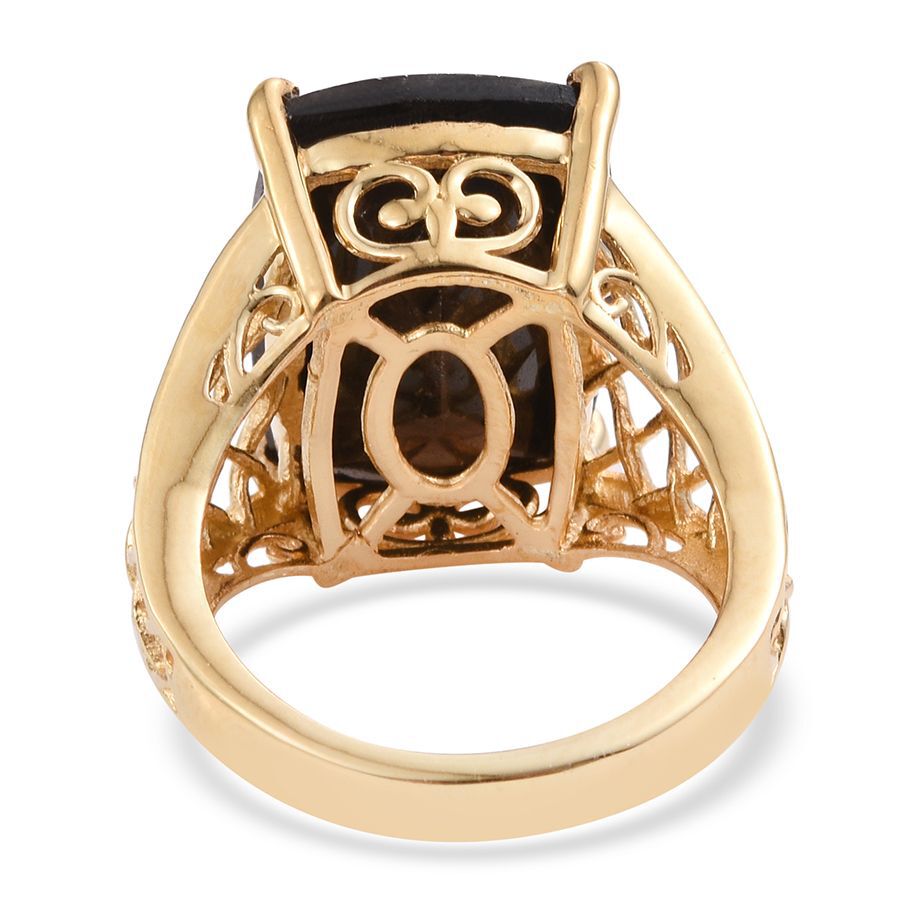 Natural Zawadi Golden Sheen Sapphire (Cush) Ring in 14K Gold Overlay Sterling Silver 22.250 Ct.