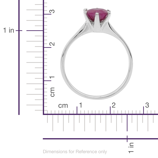 9K White Gold Ruby (Rnd) Solitaire Ring 1.500 Ct.