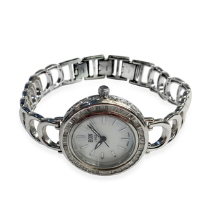 EON 1962 Swiss Movement Diamond Adorned Watch (Size 7 with 1 inch Extender) in Platinum Overlay with