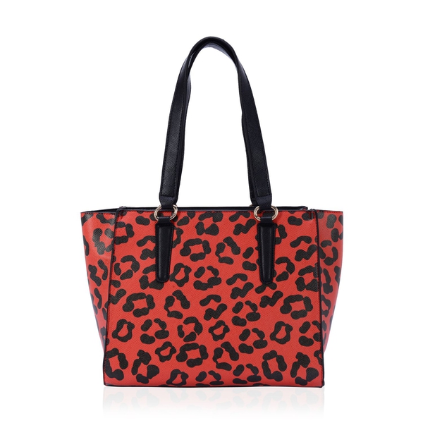 Charlotte Leopard Pattern Tote Bag with Tassels (Size 29x26x9 Cm)