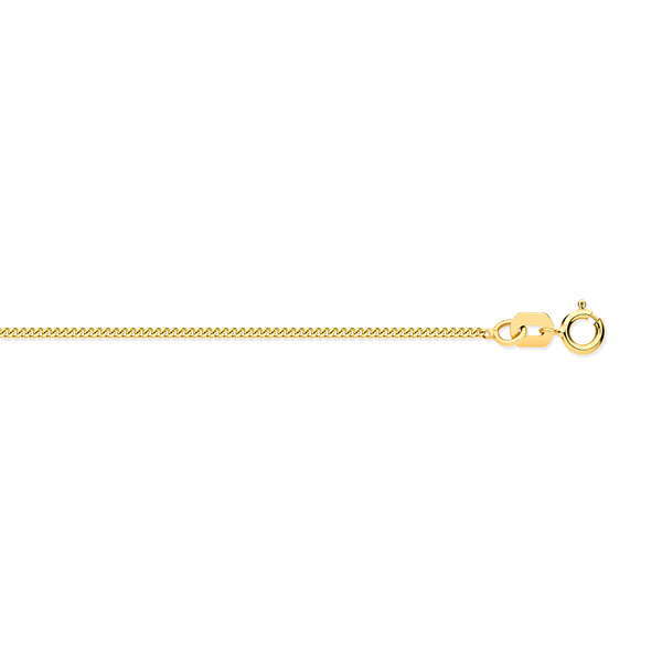 9K Yellow Gold Curb Chain (Size - 20) with Spring Ring Clasp