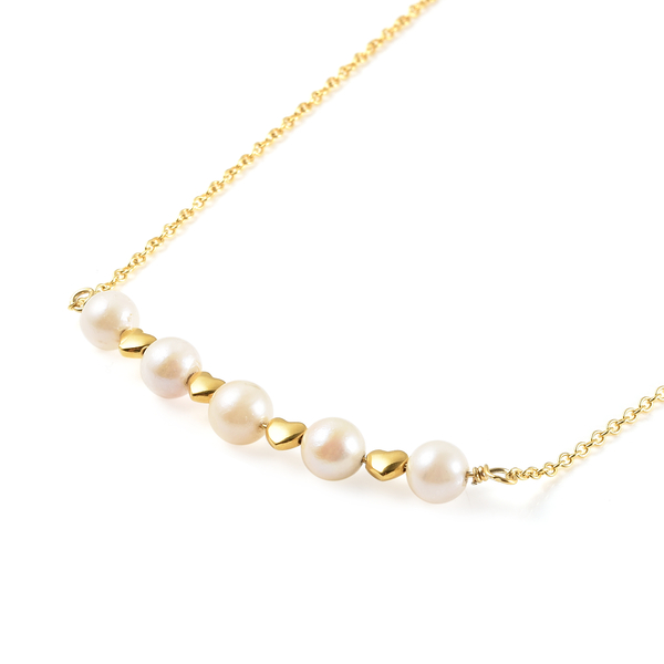 Japanese Akoya Pearl Necklace (Size 18 with 2 inch Extender) in Sterling Silver