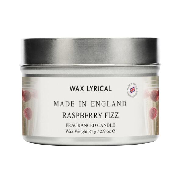 Wax Lyrical England Candle Tin in Raspberry Fizz 6871310 TJC