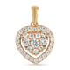 Lustro Stella 14K Yellow Gold Sterling Silver Heart Pendant Made with Finest CZ 1.41 Ct.