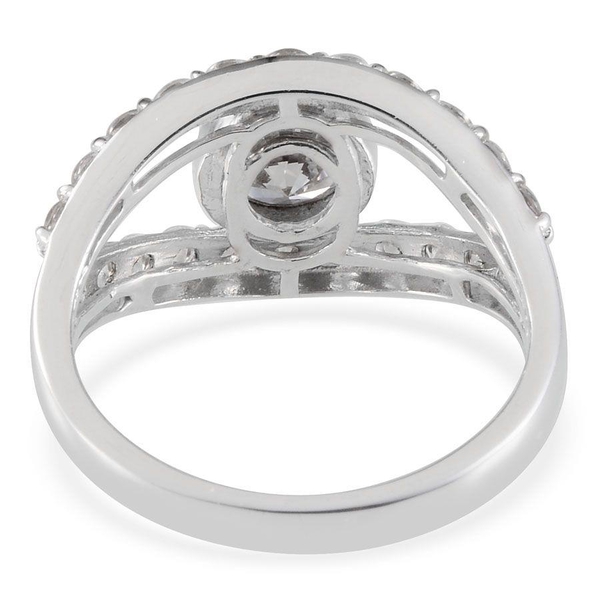 Lustro Stella - Platinum Overlay Sterling Silver (Rnd) Ring Made with Finest CZ 2.600 Ct.