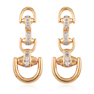 Sundays Child - Natural Cambodian Zircon Snaffle Dangle Earrings (with Push Back) in 14K Gold Overla