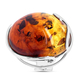 Baltic Amber (Rnd) Adjustable Ring in Sterling Silver