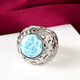 Sajen Silver CULTURAL FLAIR Collection Larimar and Blue Topaz Floral Ring in Sterling Silver 11.00 c