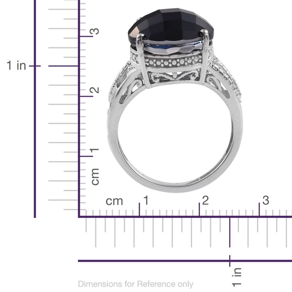 Ceylon Colour Quartz (Rnd) Solitaire Ring in Platinum Overlay Sterling Silver 8.000 Ct.