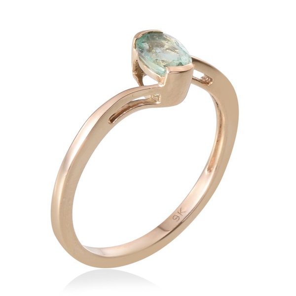 9K Y Gold Boyaca Colombian Emerald (Ovl) Solitaire Ring 0.750 Ct.