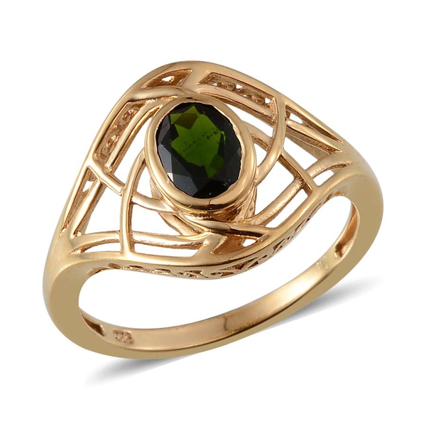 Chrome Diopside (Ovl) Solitaire Ring in 14K Gold Overlay Sterling Silver 1.250 Ct.