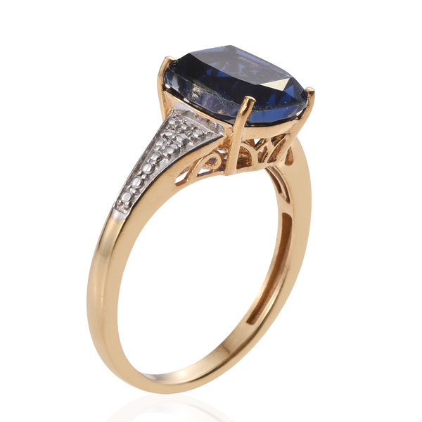 Ceylon Colour Quartz (Cush) Solitaire Ring in 14K Gold Overlay Sterling Silver 3.750 Ct.