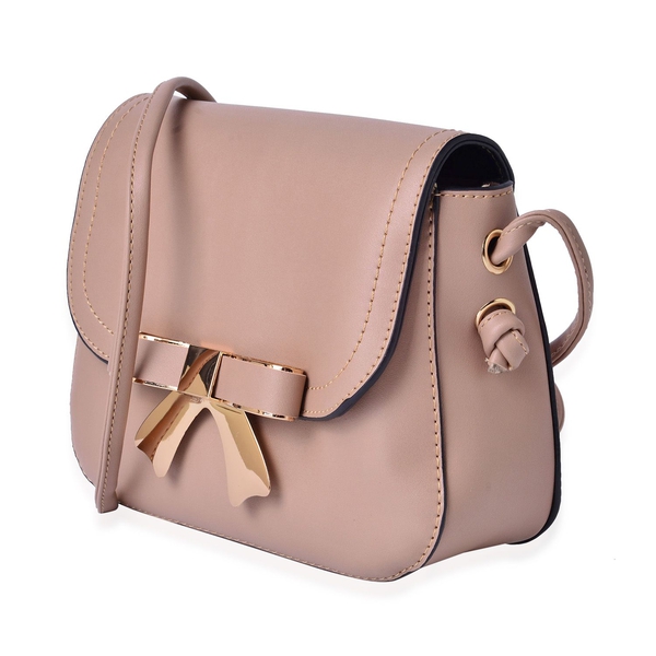 Khaki Colour Crossbody Bag with Shoulder Strap (Size 21.5x17x6.5 Cm)