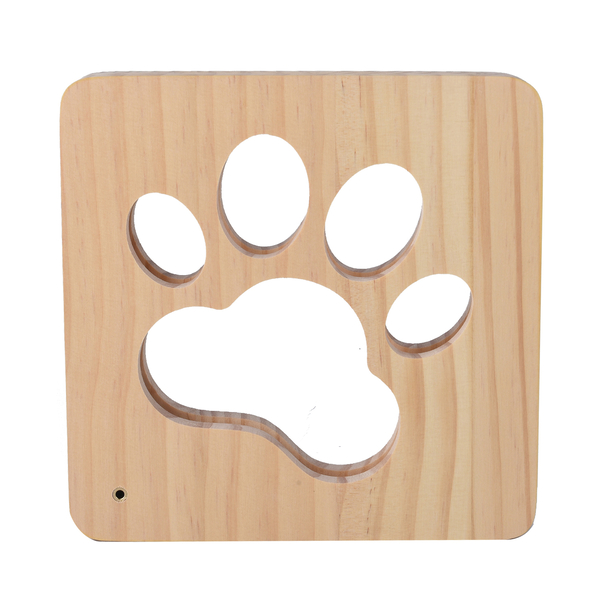 3D Wooden LED Light Foot Pattern with USB Port (Size: 19x19x3cm)