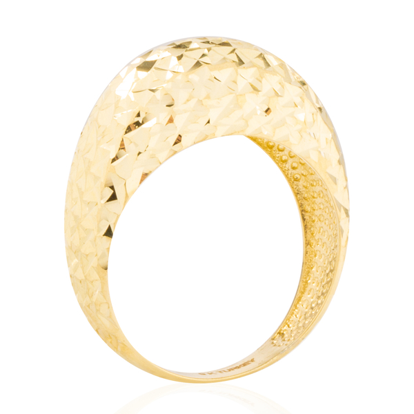 Ottoman Treasure 9K Y Gold Diamond Cut Ring, Gold wt 4.10  Gms.