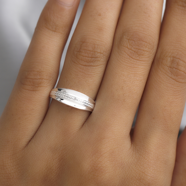 Diamond Band Ring in Sterling Silver