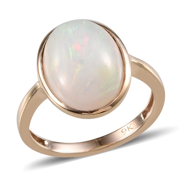 9K Y Gold AAA Ethiopian Welo Opal (Ovl) Solitaire Ring 6.000 Ct.