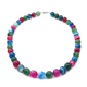 Multi Colour Striped Agate (12-16mm)  Necklace (Size 20) in Rhodium Overlay Sterling Silver 478.0 Ct