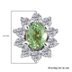 Demantoid Garnet and Natural Cambodian Zircon Stud Earrings (With Screw Back) in Platinum Overlay Sterling Silver