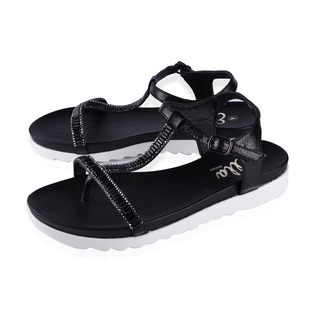 Ella Alison Toe Post Comfortable Sandal in Black (Size 4)