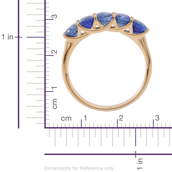 ILIANA 18K Y Gold AAAA Very Rare Ceylon Sapphire (Ovl) 5 Stone Ring 2.500 Ct.