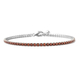 ELANZA Simulated Mozambique Garnet Bracelet (Size 7 with 1.5 inch Extender) in Rhodium Overlay Sterl