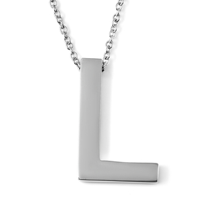 Initial L Necklace (Size - 20) in Stainless Steel