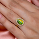 AA Canadian Ammolite (Pr 12x8mm) and Diamond Ring in 14K Gold Overlay Sterling Silver 2.48 Ct.