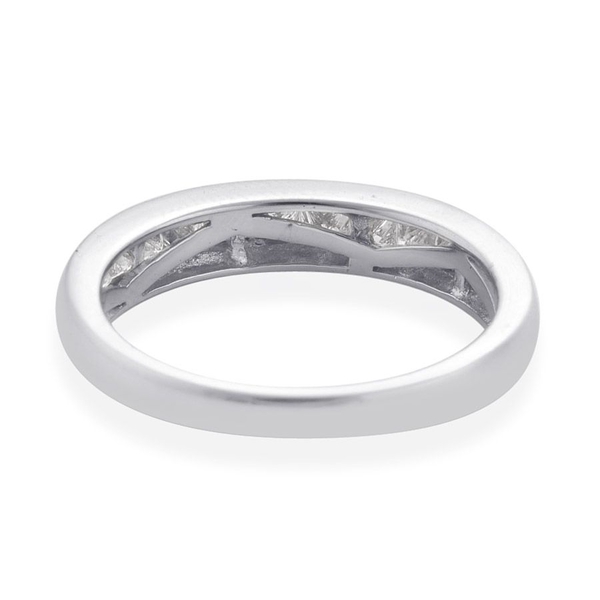RHAPSODY 950 Platinum IGI Certified Diamond (Sqr) (VS-E-F) Half Eternity Band Ring 1.000 Ct.