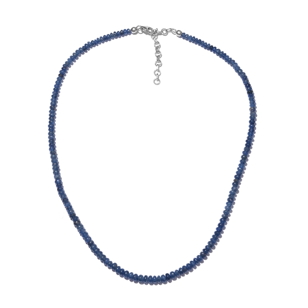 One Time Deal- Rare Size Kanchanaburi Blue Sapphire (Rnd) Beads Necklace (Size 18 with 2 Inch Extend