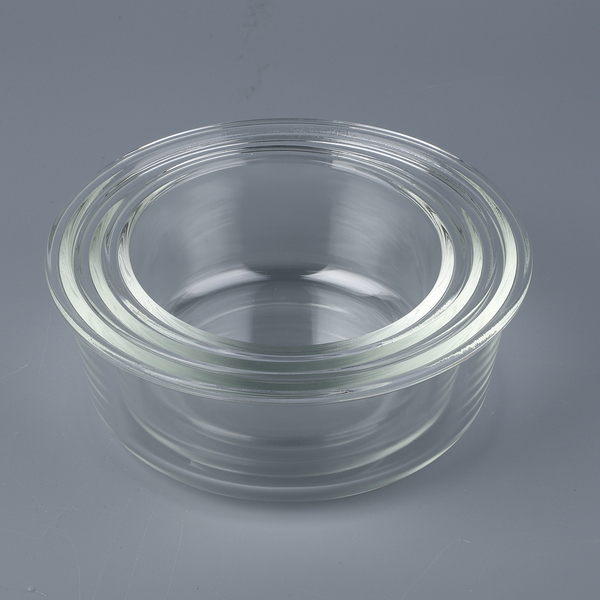 Set of 3 Glass Preservation Round Shape Box Size:13x6cm, 15x6cm, 17x7 cm) - Green