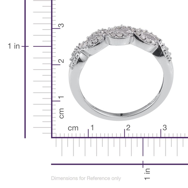 Diamond (Rnd) Ring in Platinum Overlay Sterling Silver 0.150 Ct.