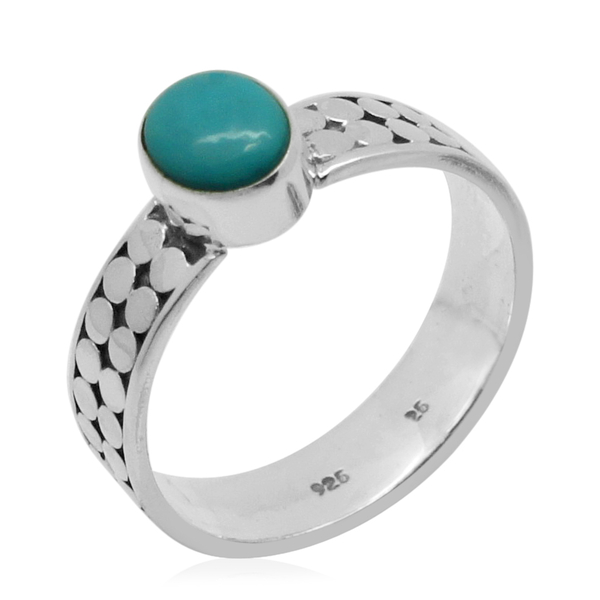 Royal Bali Collection Sonoran Turquoise (Ovl) Ring in Sterling Silver 1.120 Ct.