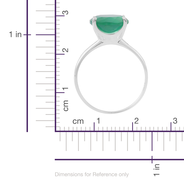 Verde Onyx (Ovl) Solitaire Ring in Sterling Silver 6.500 Ct.