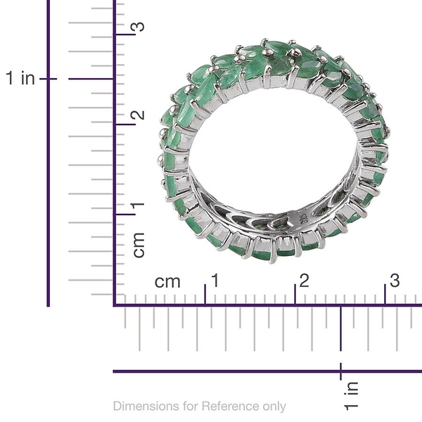 Kagem Zambian Emerald (Mrq) Full Eternity Ring in Platinum Overlay Sterling Silver 3.500 Ct.