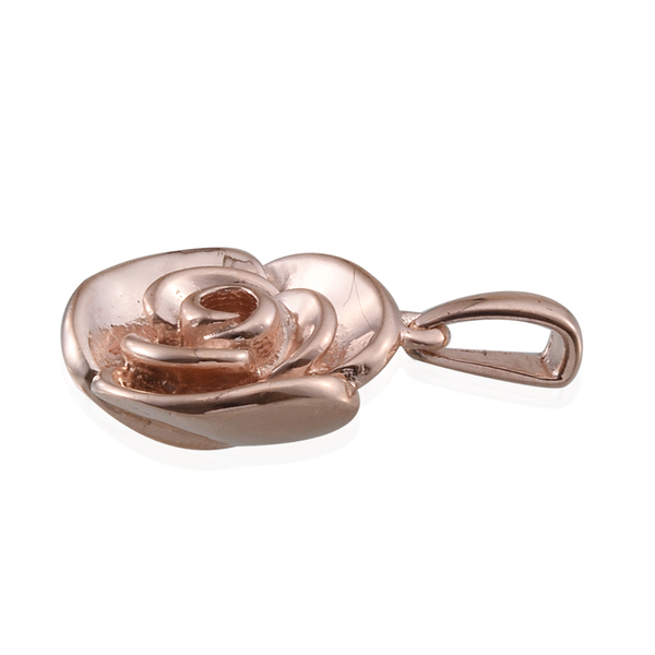 Rose Gold Overlay Sterling Silver Floral Pendant, Silver wt 7.17 Gms.