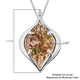 Galatea DavinChi Cut Collection - Citrine, Chrome Diopside, Mozambique Garnet and Natural Cambodian Zircon Pendant with Chain (Size 18) in Rhodium Overlay Sterling Silver