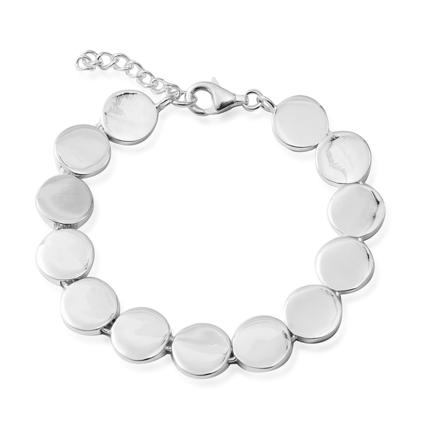 High Polished Round Coin Necklace in Sterling Silver 48.43 Grams 20 Inch