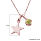 Hebei Peridot 2 Pcs Pendant with Chain (Size 20) with Lobster Clasp in Rose Gold Overlay Sterling Silver